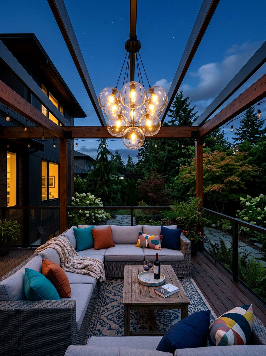 Globe Sphere Modern Chandelier - 30 outdoor chandelier ideas