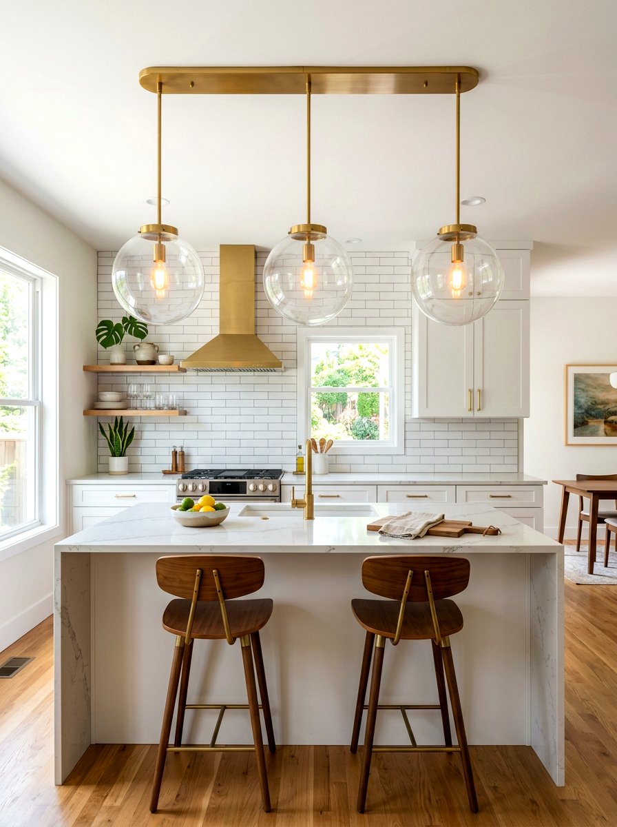 Globe pendant light spacing - 30 island pendant spacing ideas