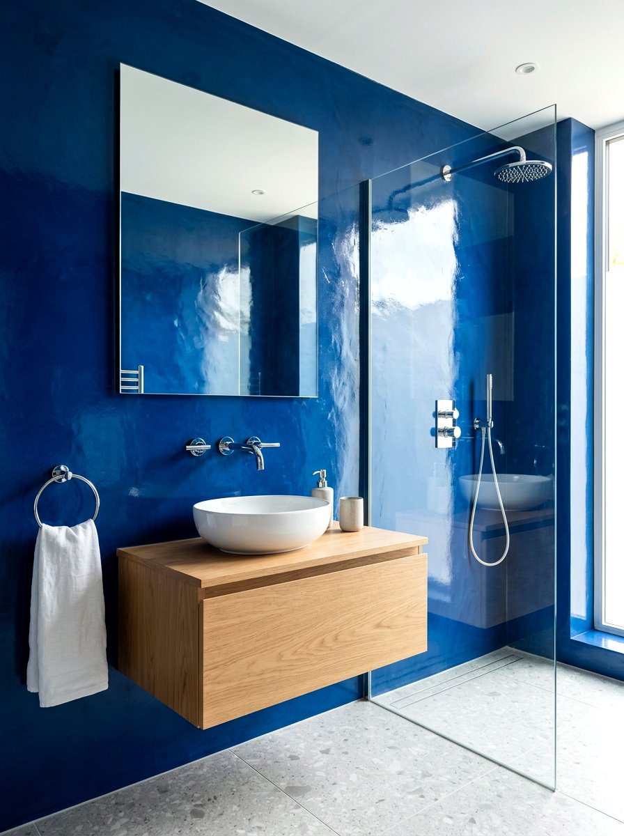 Glossy Tadelakt Look - 30 tadelakt bathroom ideas