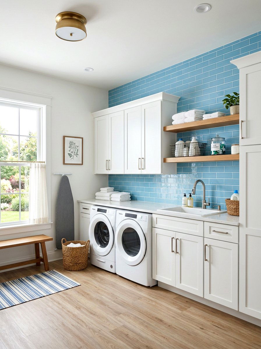 Glossy Tile Accent Wall - 30 high gloss decor ideas