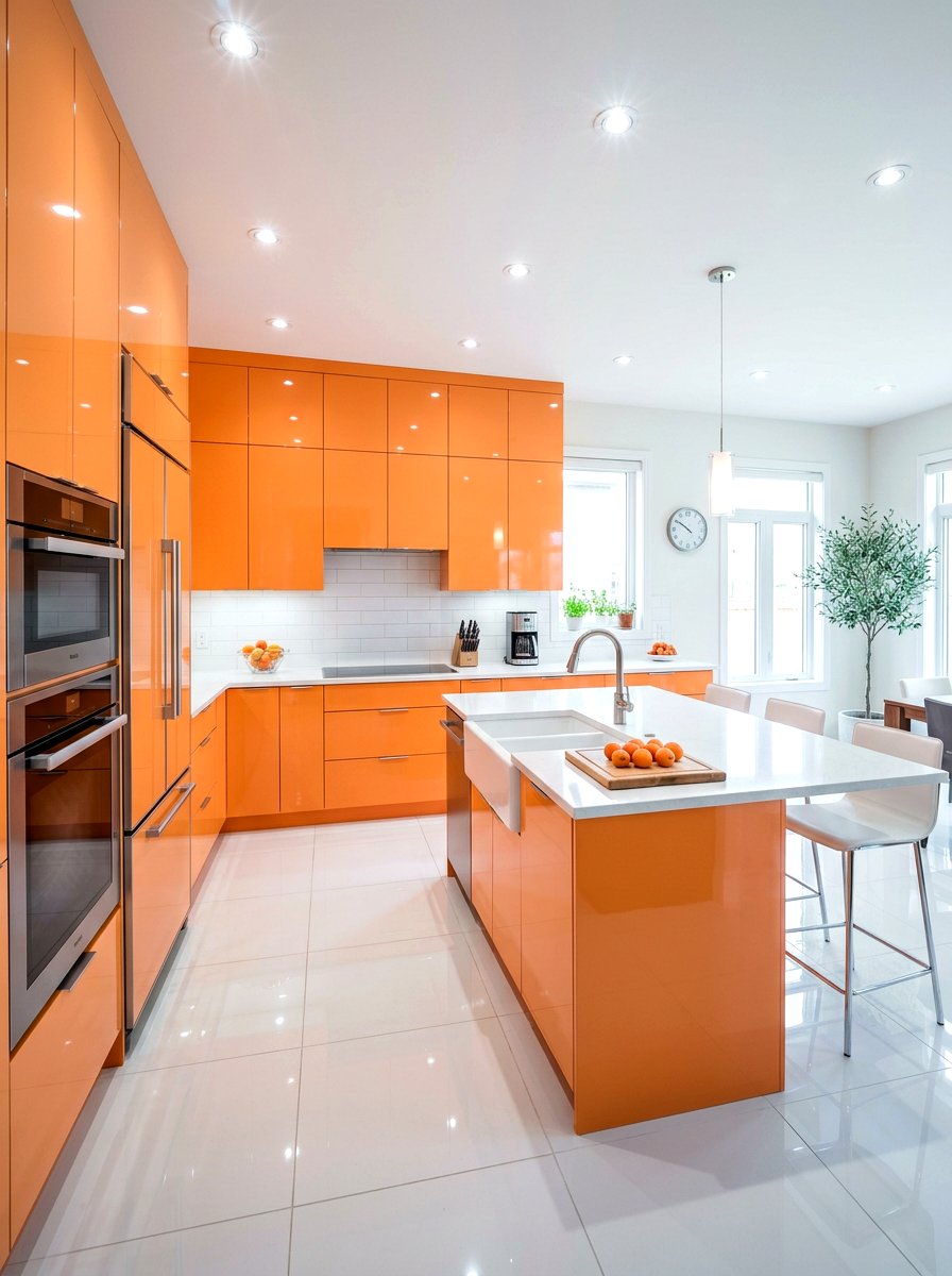Glossy apricot kitchen - 30 apricot kitchen ideas