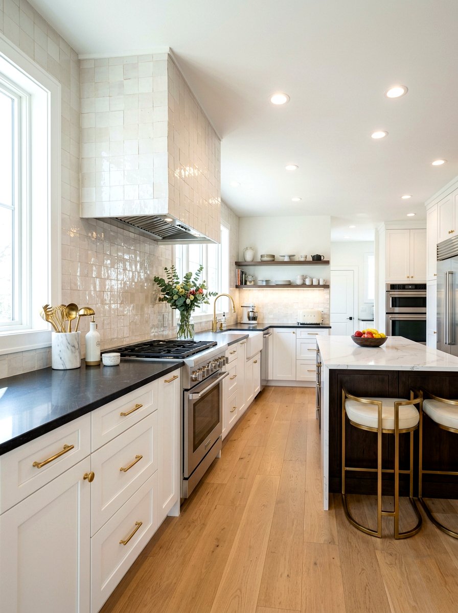 Glossy zellige tile backsplash - 30 zellige tile backsplash ideas
