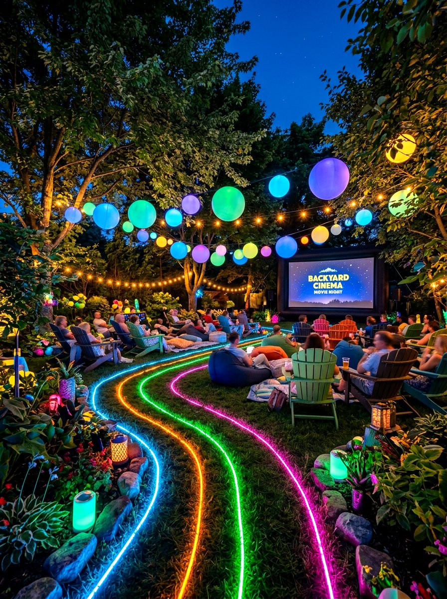 Glow In The Dark Decor - 30 outdoor movie night ideas