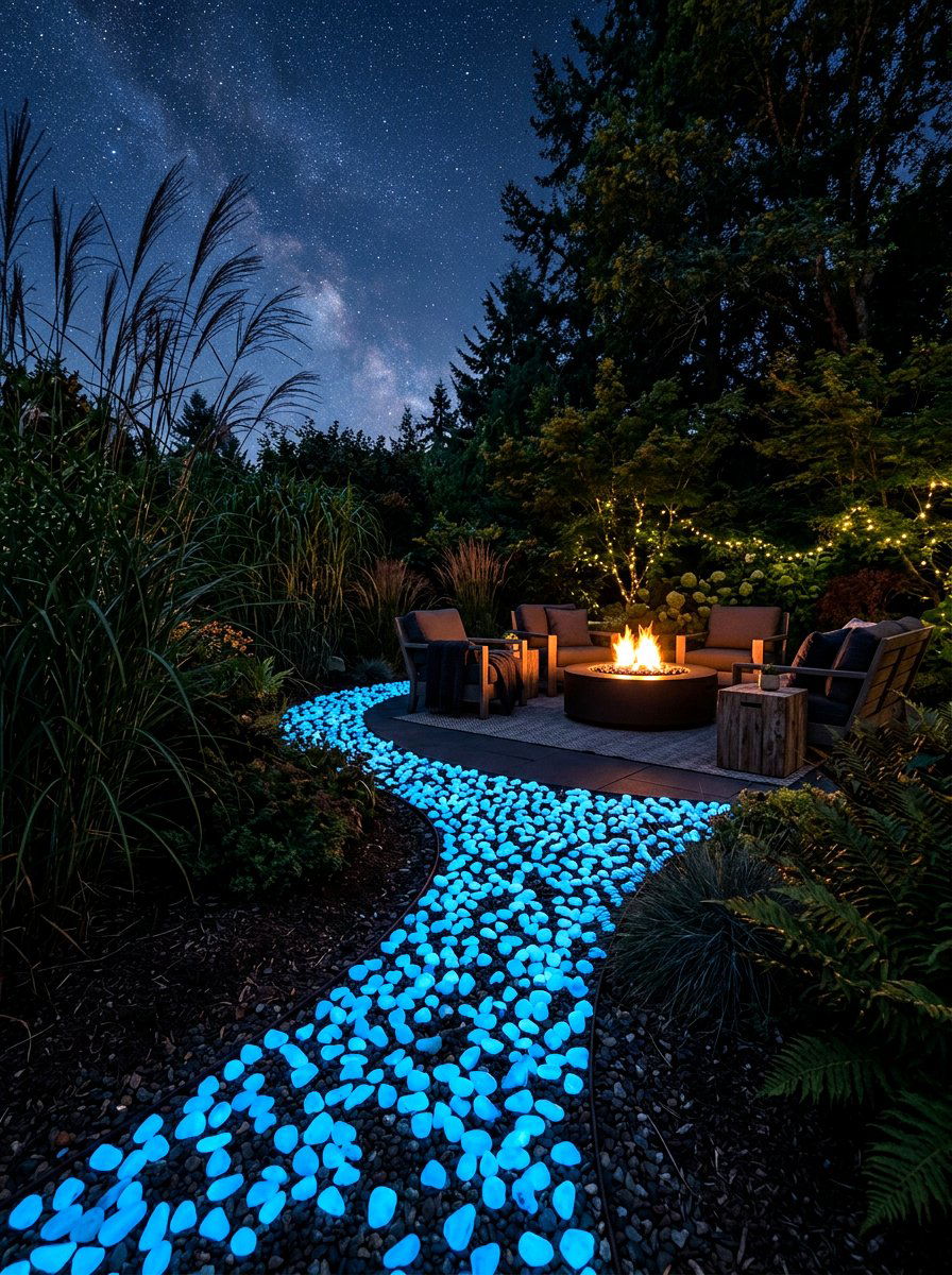 Glow In The Dark Stone - 30 stepping pad lawn ideas