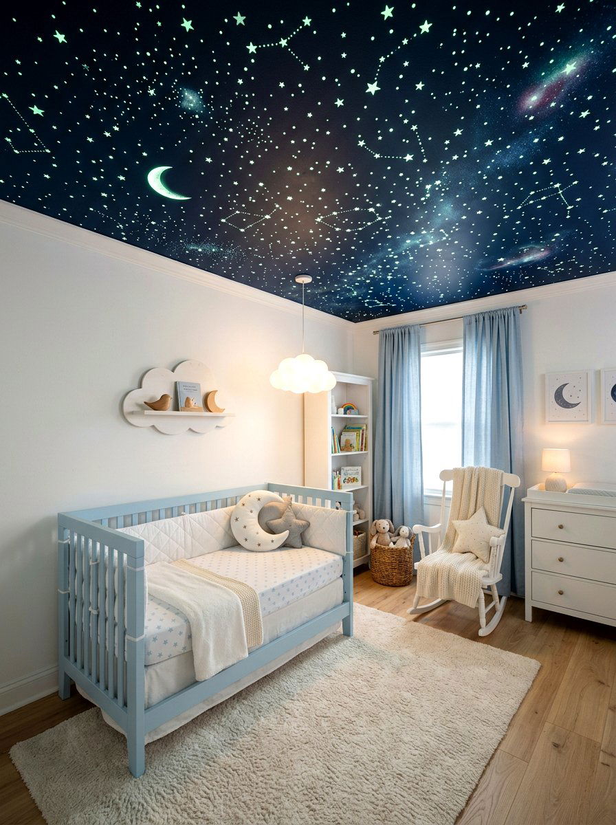 Glowing Star Ceiling - 30 celestial nursery ideas