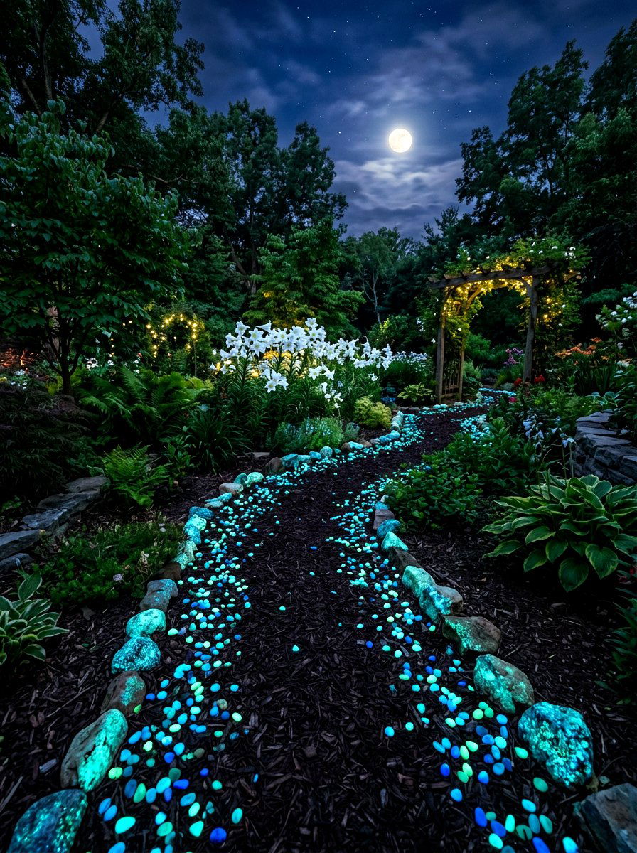 Glowing Stone Moonlight Garden - 30 moonlight garden ideas