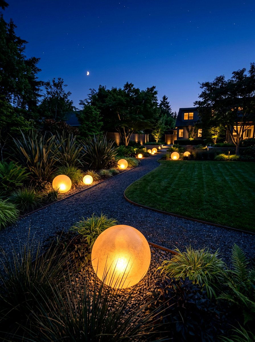 Glowing garden orb - 30 outdoor lighting ideas