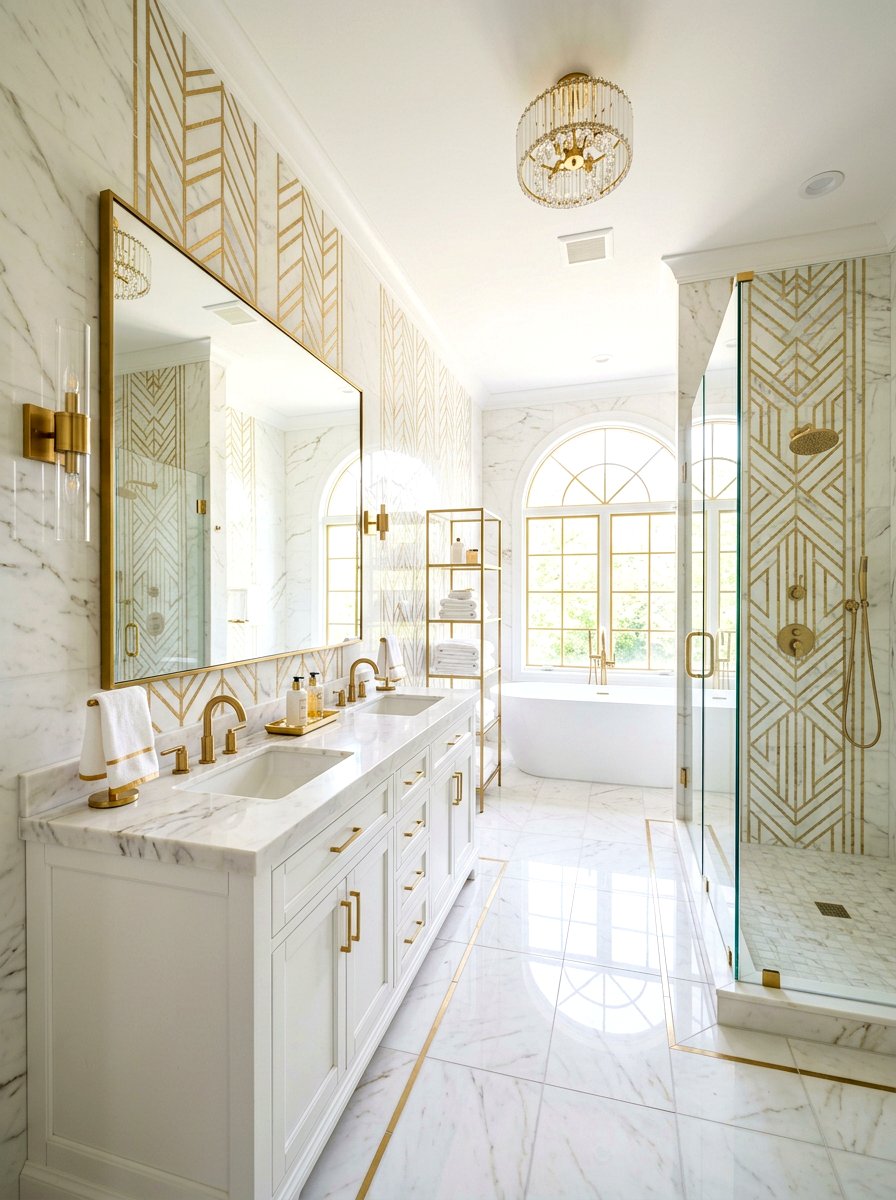 Gold Accent Tile Bathroom - 30 bathroom tile ideas