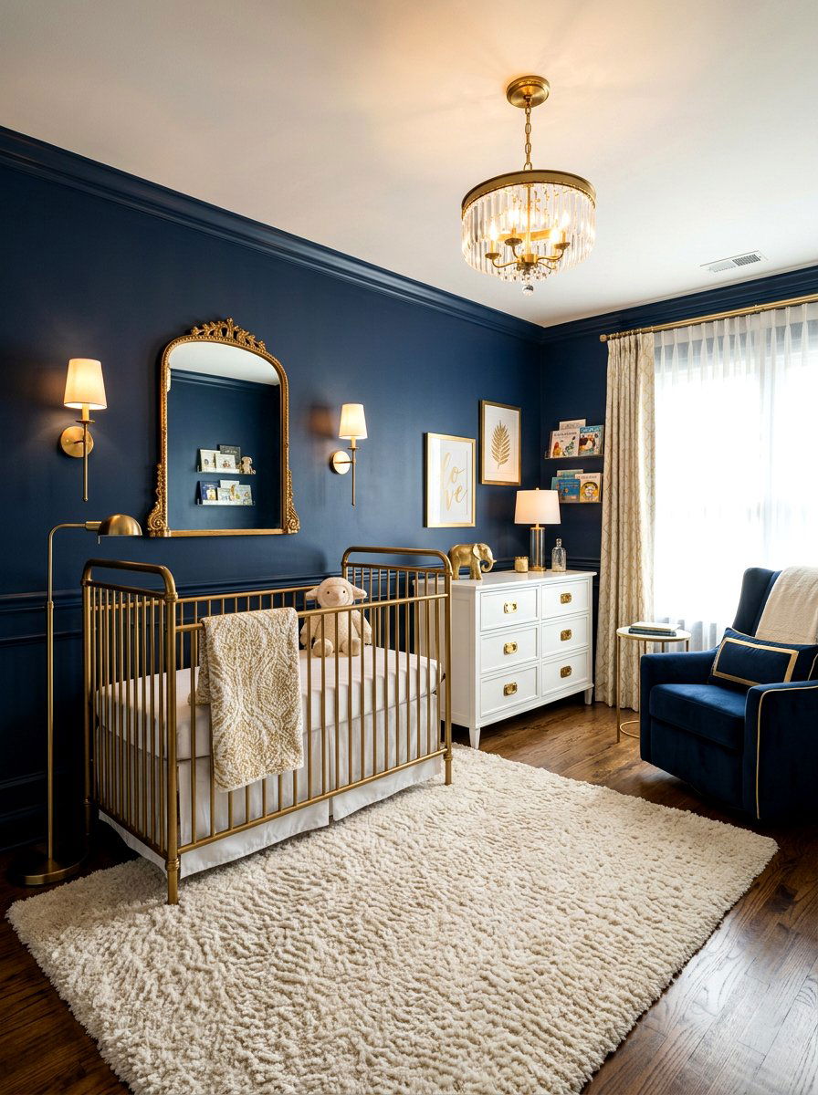 Gold Accents Nursery - 30 luxe baby room ideas