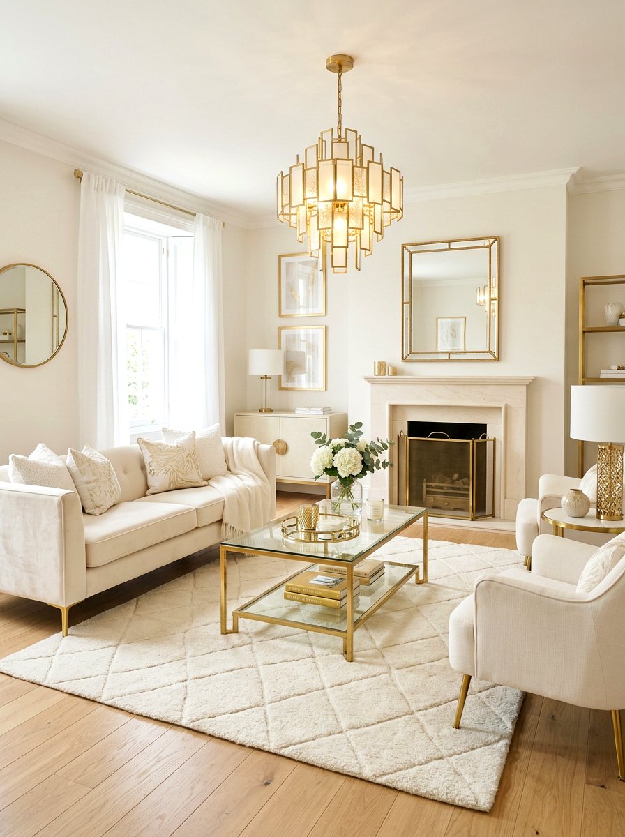Gold Accents - 30 elegant living room ideas
