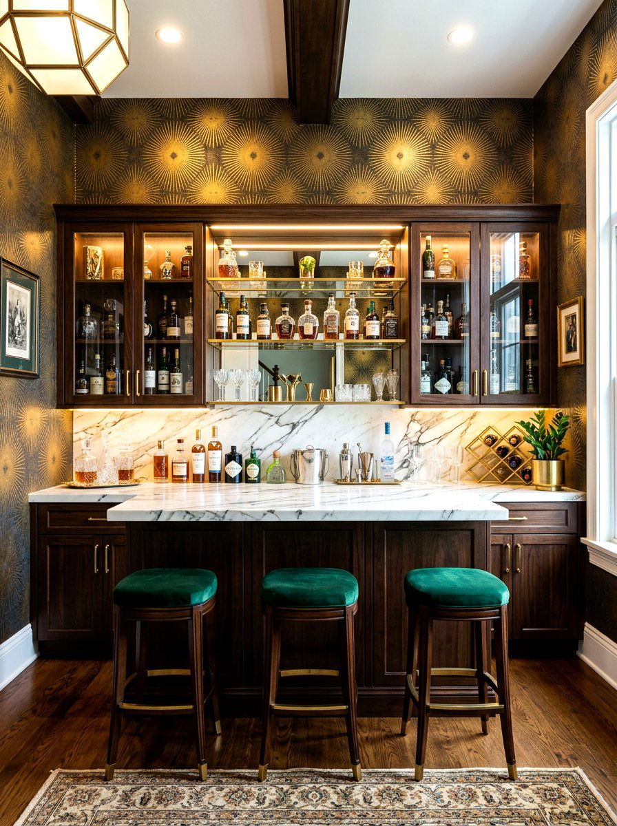 Gold Art Deco Wallpaper - 30 patterned wallpaper ideas