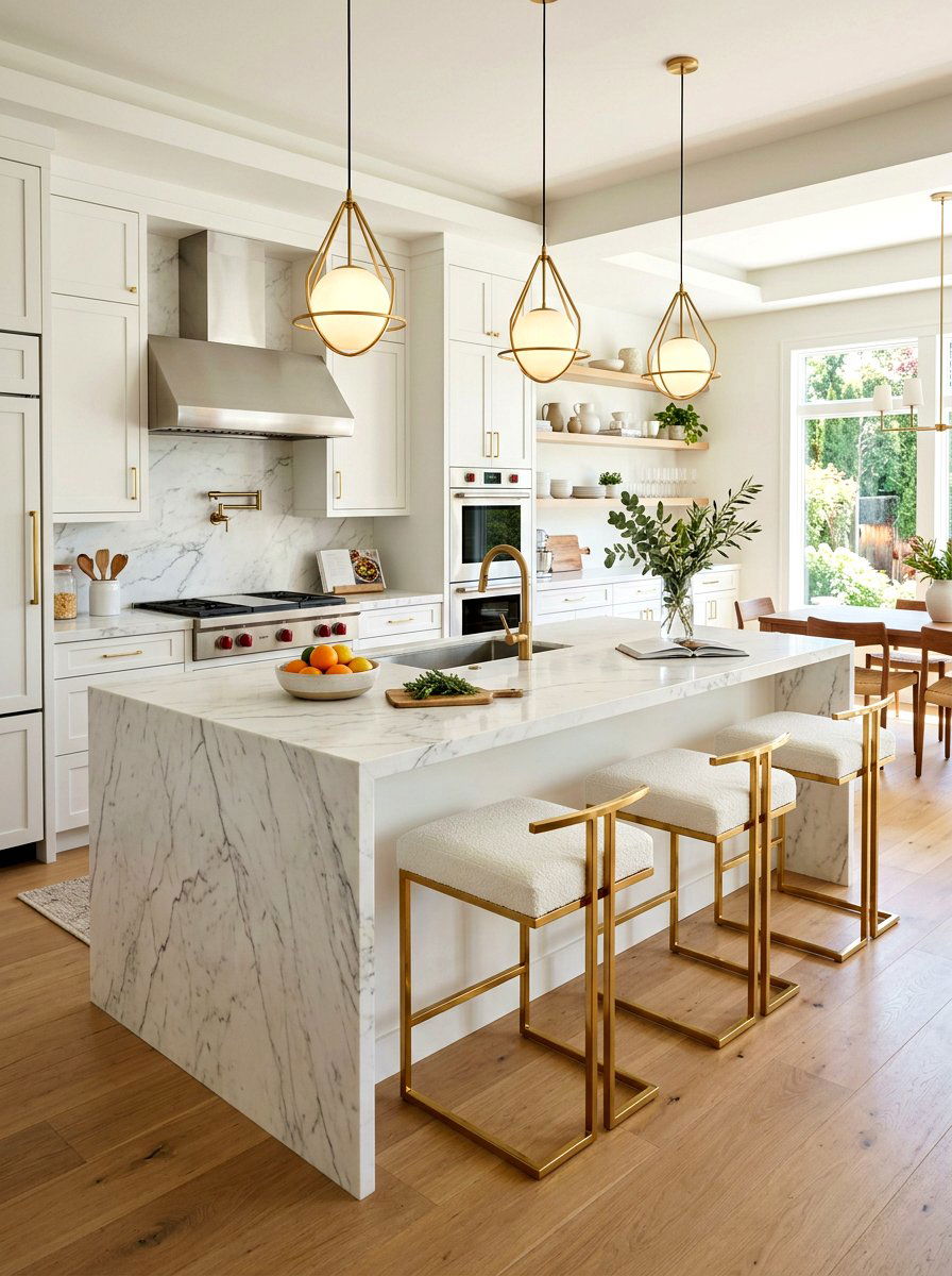 Gold Bar Stool - 30 gold accent decor ideas