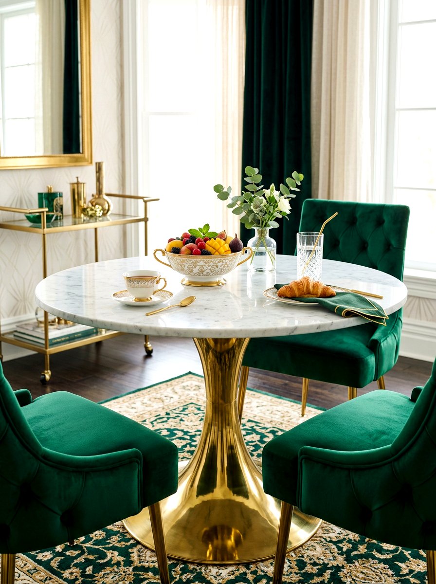 Gold Base Breakfast Table - 30 round breakfast table ideas