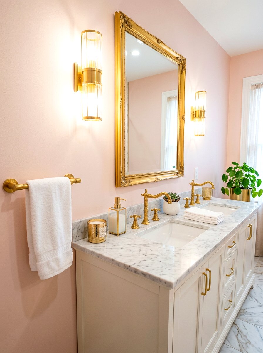 Gold Bathroom Fixtures - 30 tiny apartment bathroom ideas