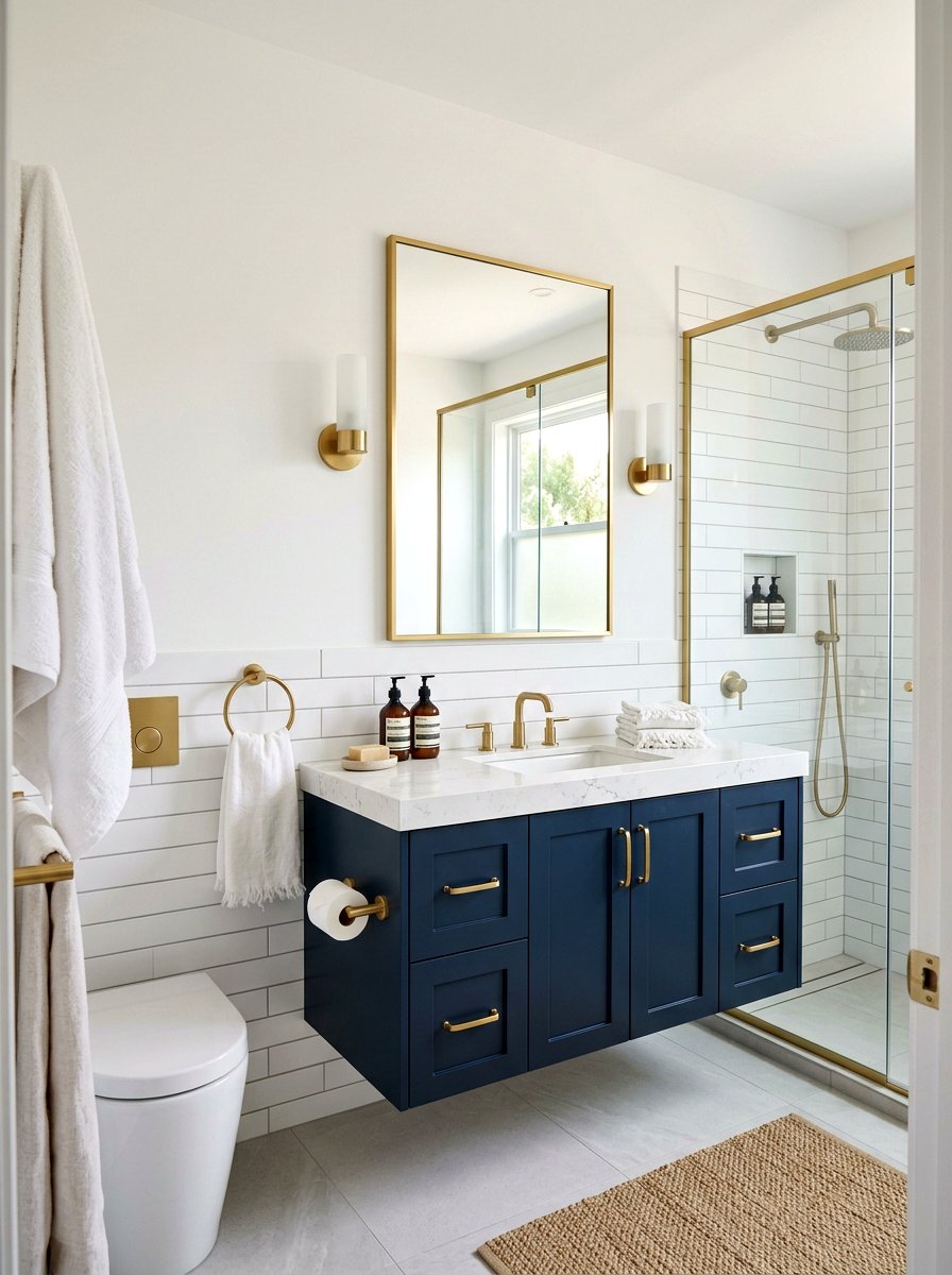 Gold Bathroom Hardware - 30 guest bathroom ideas