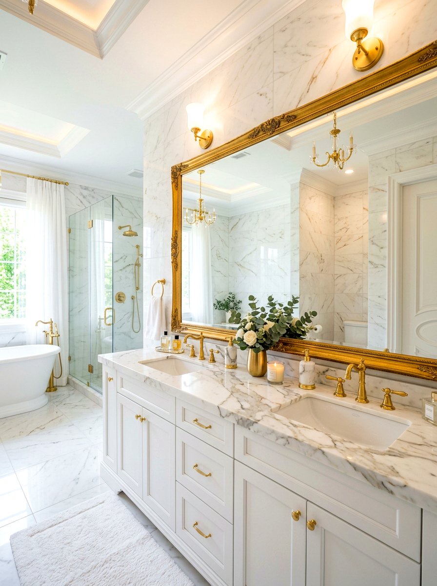 Gold Bathroom Mirror - 30 gold accent decor ideas