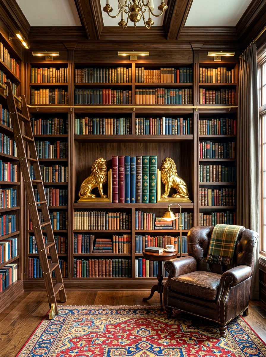 Gold Bookends - 30 gold accent decor ideas