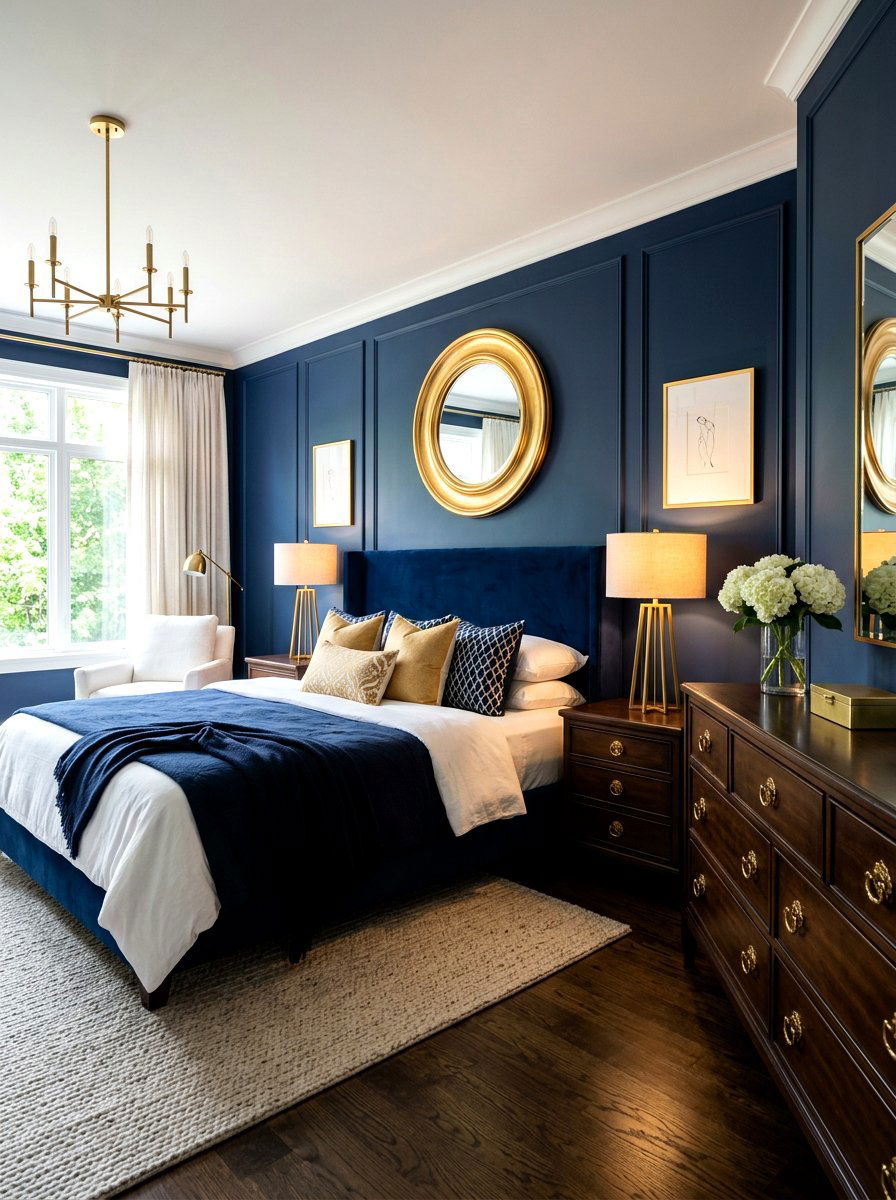 Gold Brass Accents - 30 sanctuary bedroom ideas