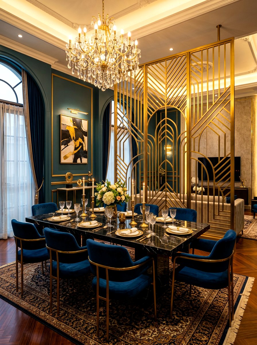 Gold Brass Screen - 30 freestanding screen divider ideas