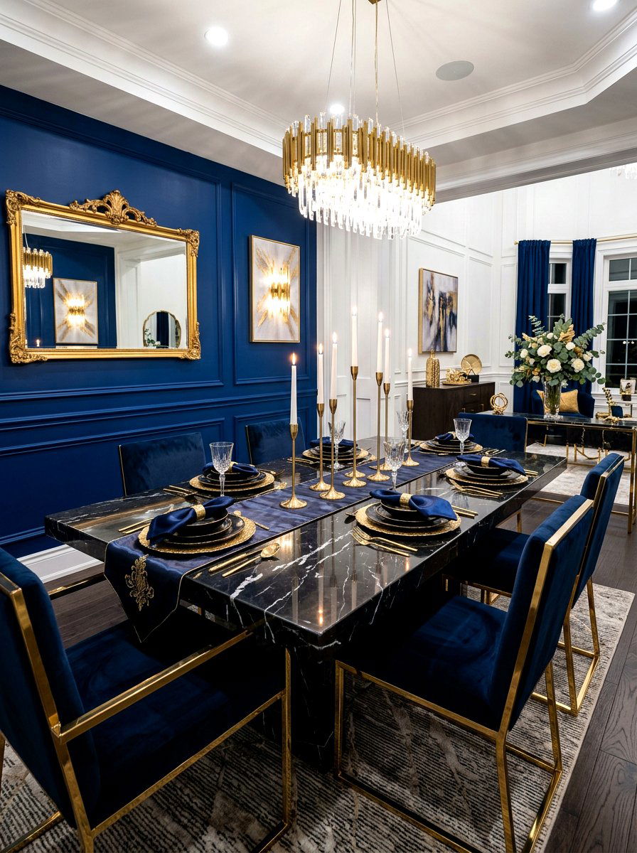 Gold Candlestick Set - 30 dining room centerpiece ideas