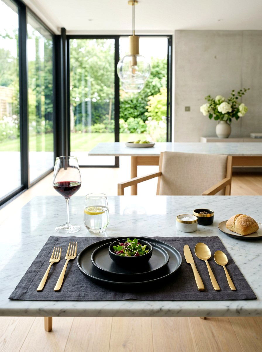 Gold Cutlery - 30 winter dining table ideas