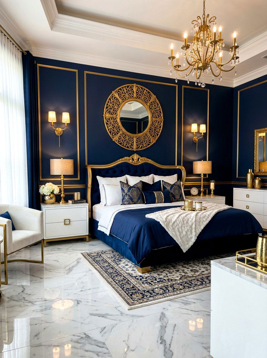 Gold Decorative Accent - 30 boutique hotel bedroom ideas