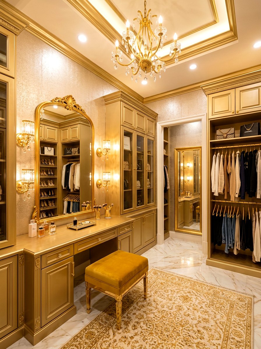 Gold Dressing Room - 30 monochrome room ideas