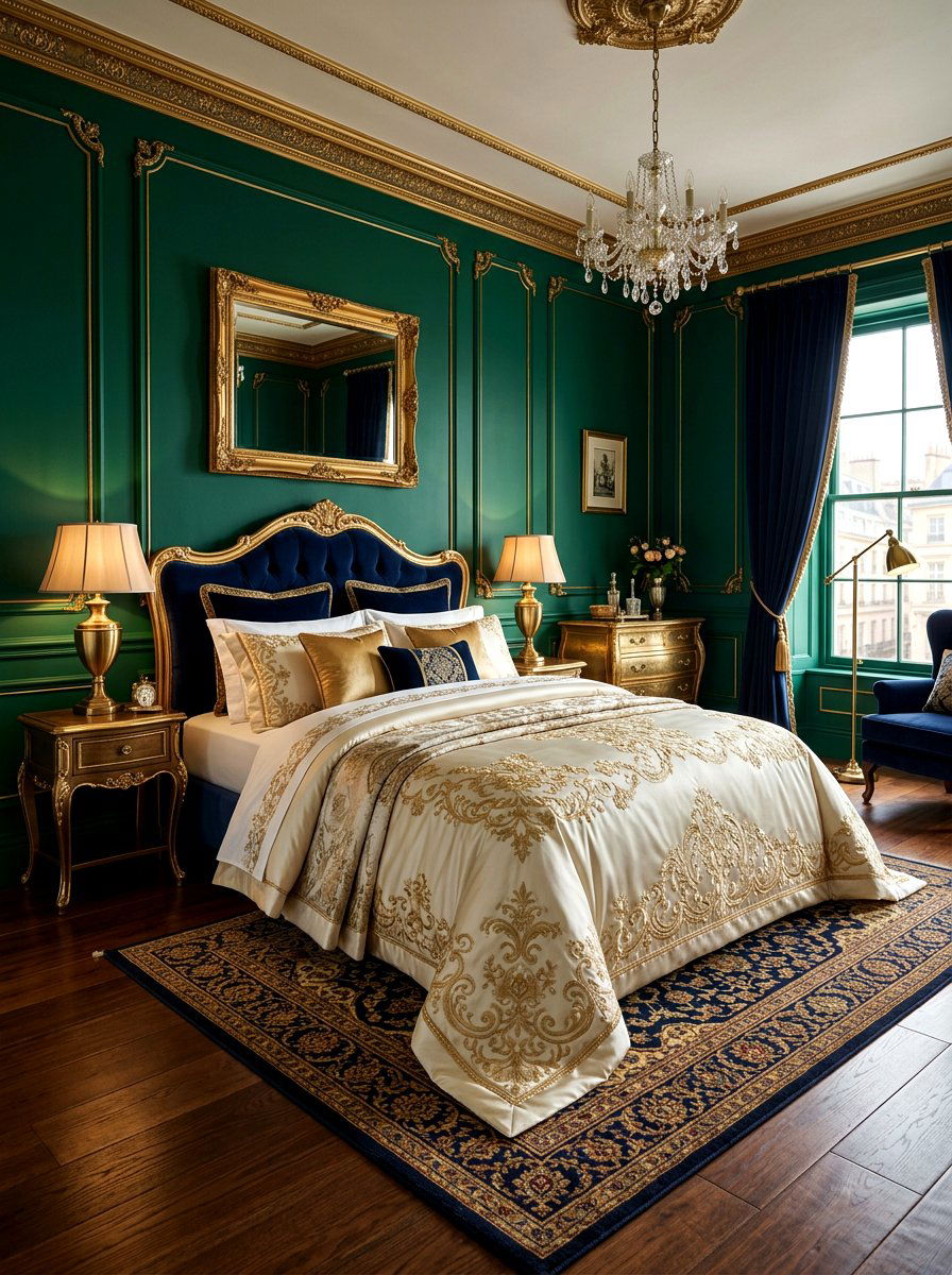 Gold Embroidery Trim Duvet - 30 contrast trim bedding bedroom ideas