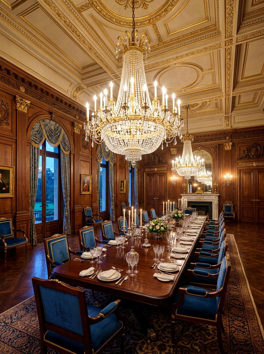 Gold Empire Chandelier - 30 classic dining room chandelier ideas