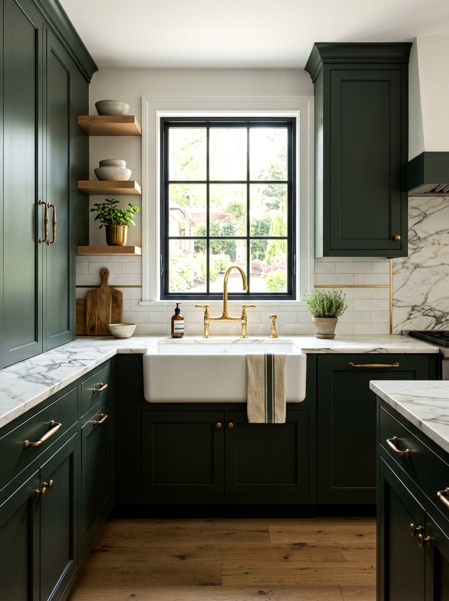 Gold Faucet Farmhouse Sink - 30 apron sink kitchen ideas