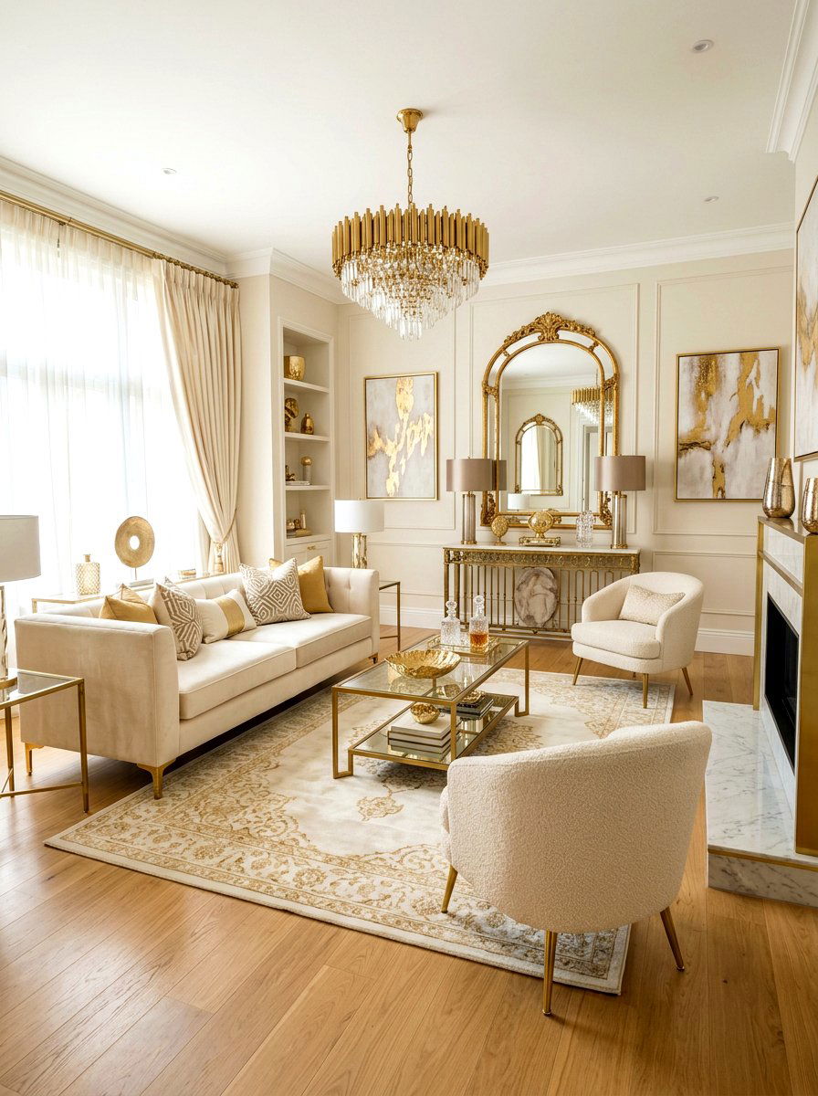 Gold Finish Living Room - 30 luxury living room ideas