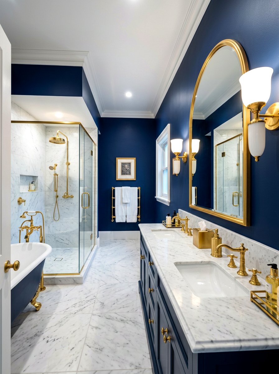 Gold Fixture Bathroom - 30 dramatic bathroom ideas