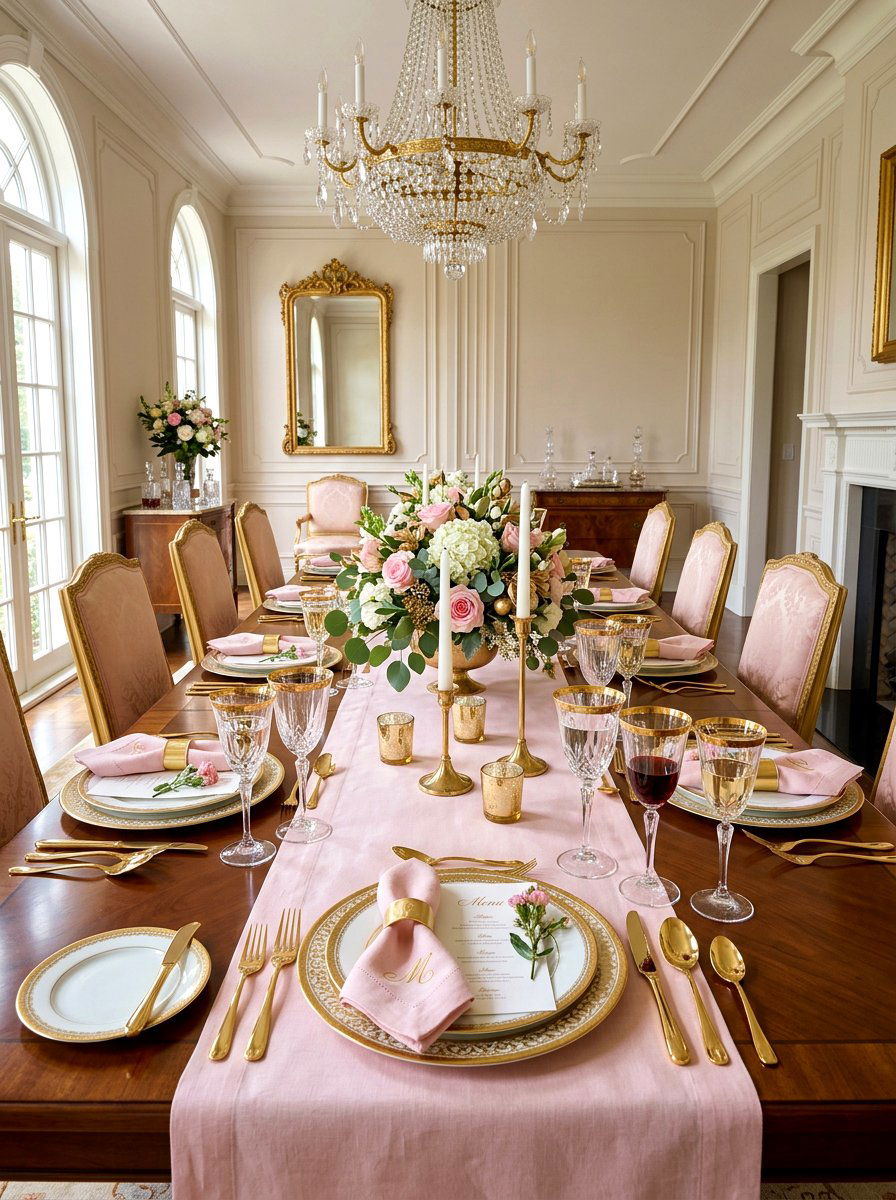 Gold Flatware Table - 30 spring brunch table ideas