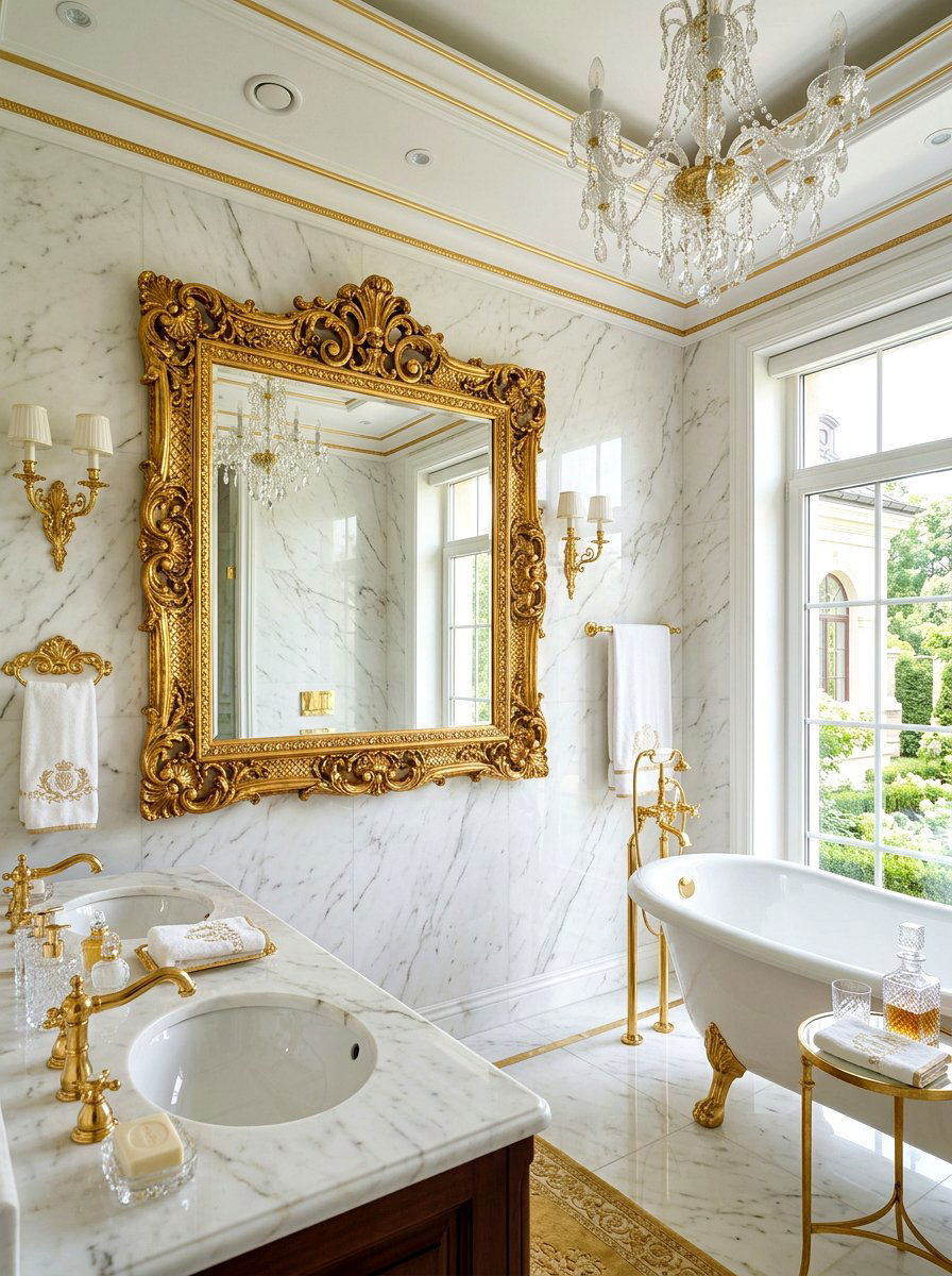 Gold Frame Bathroom Mirror - 30 mirror wall bathroom ideas