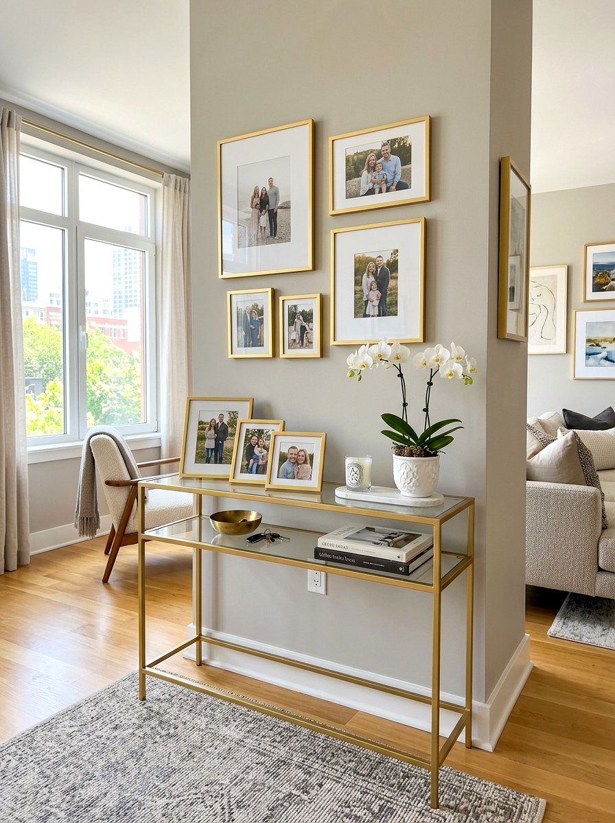 Gold Frame Console - 30 narrow console table ideas