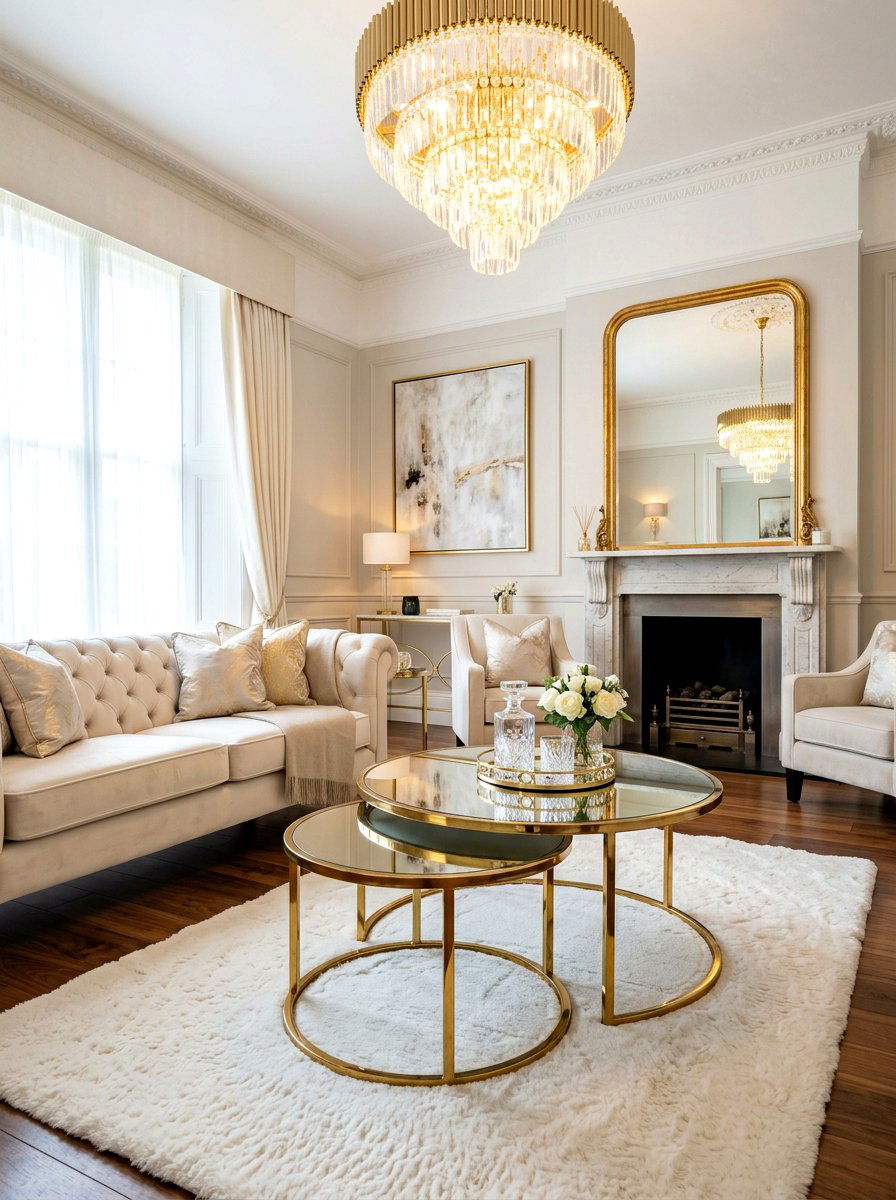 Gold Frame Nesting Coffee Table - 30 nesting coffee table ideas