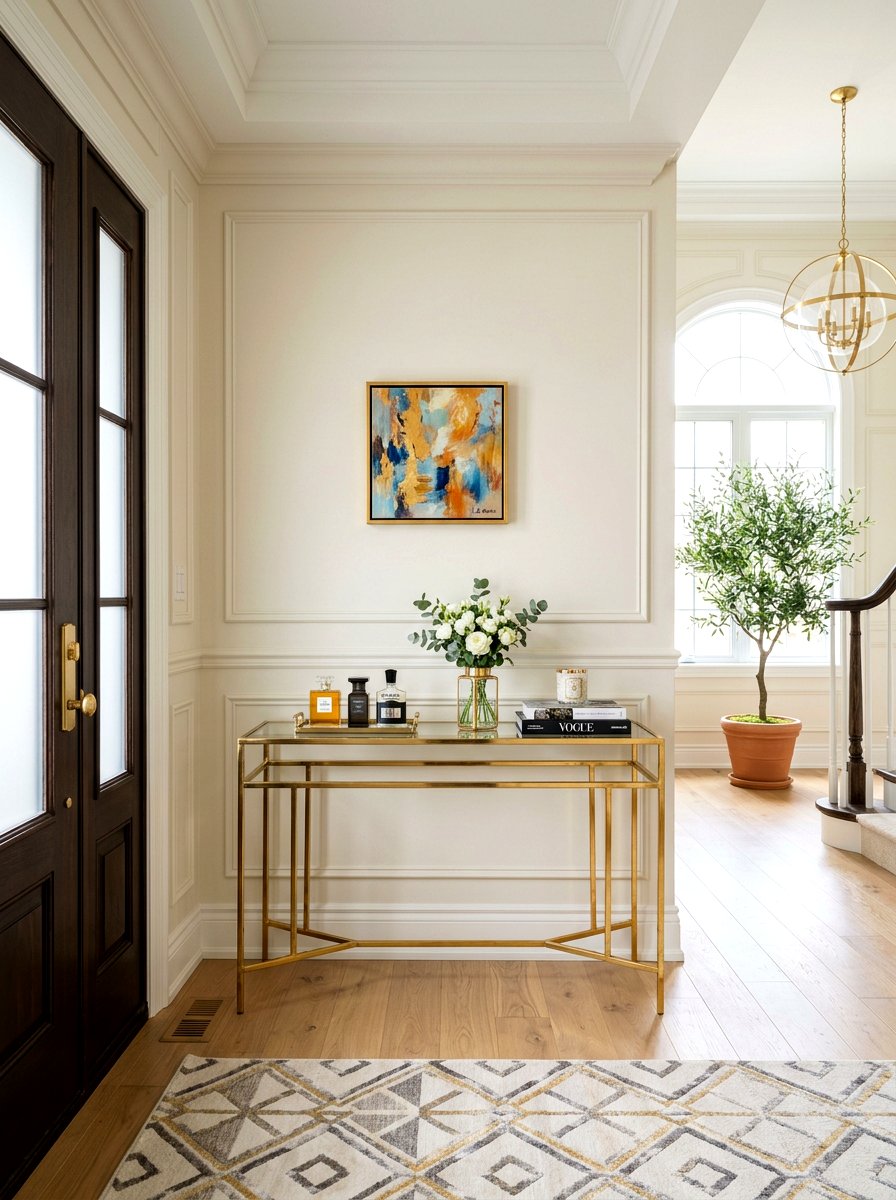 Gold Frame Table - 30 small foyer table ideas