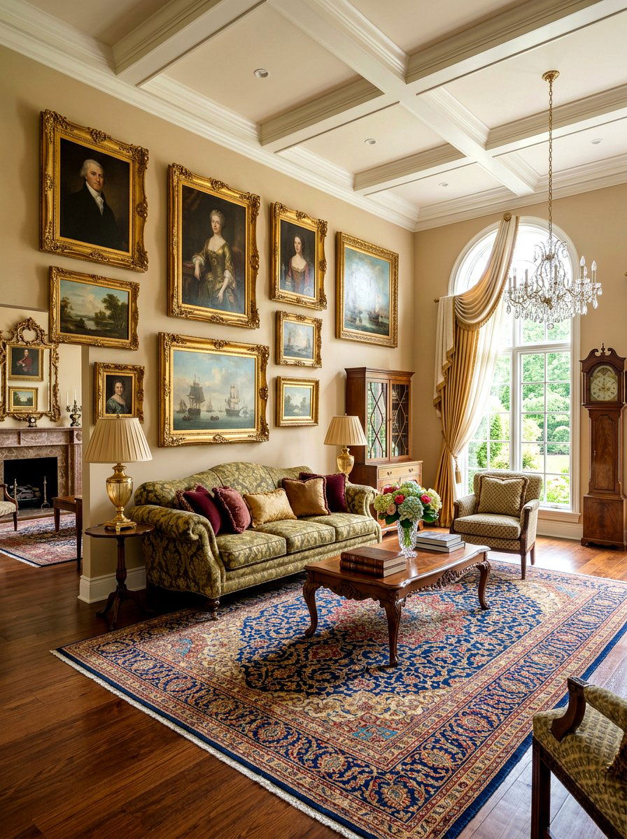 Gold Frame Traditional Living Room - 30 layered traditional living room ideas