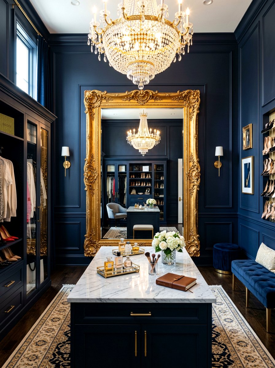 Gold Framed Mirror Panel - 30 dressing room mirror wall ideas