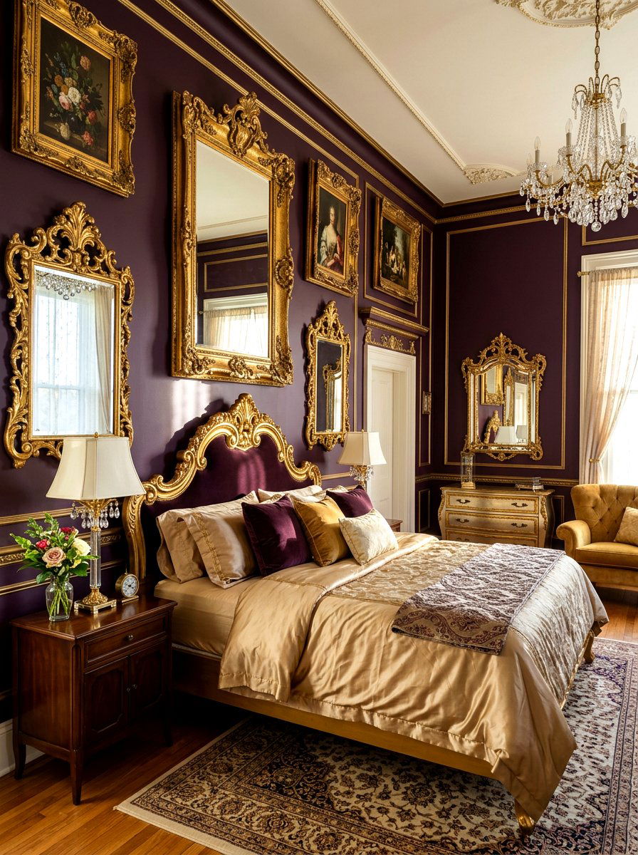 Gold Gilt Frame Decor - 30 dark academia bedroom ideas
