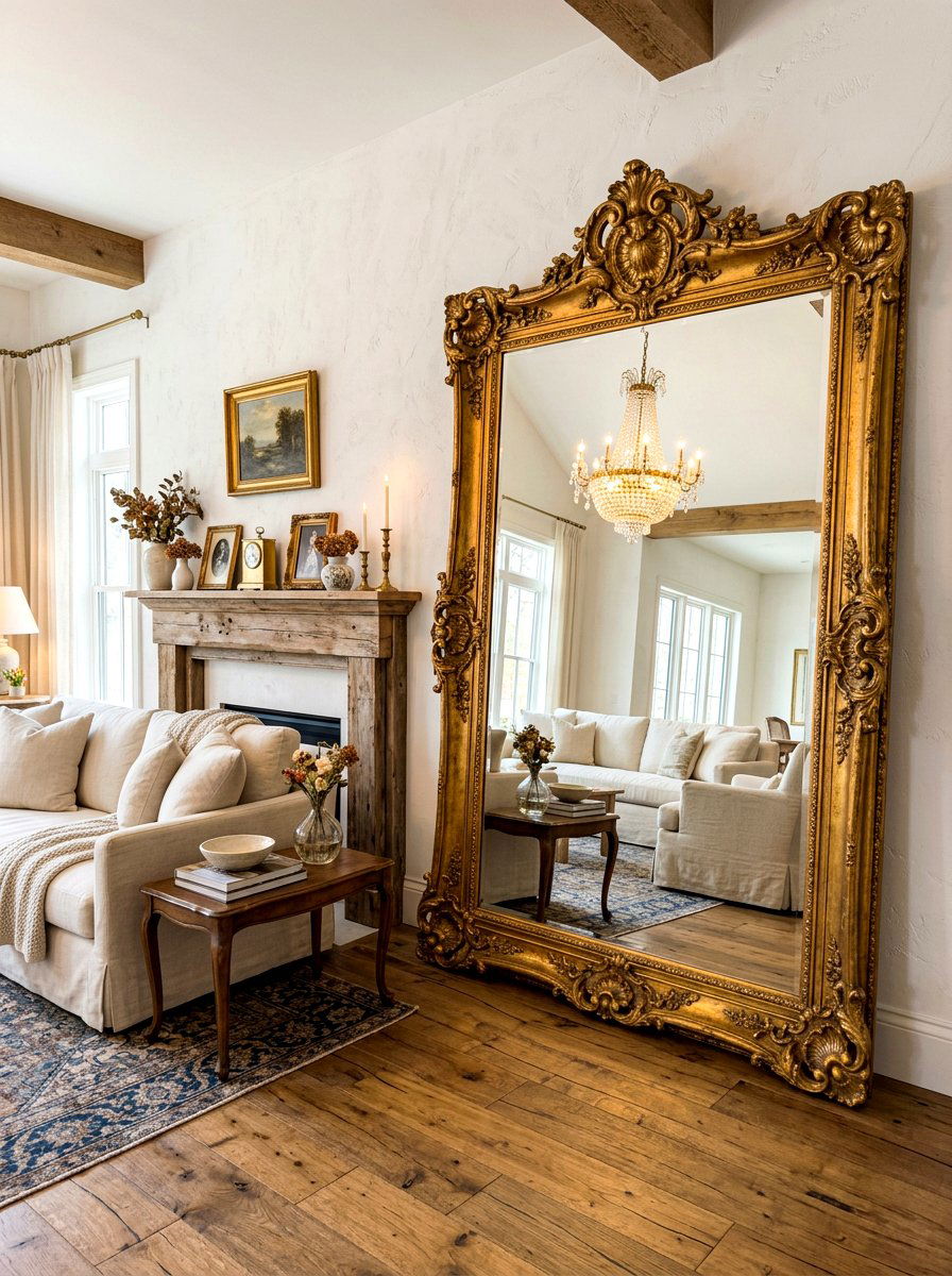 Gold Gilt Mirror Living Room - 30 French country living room ideas