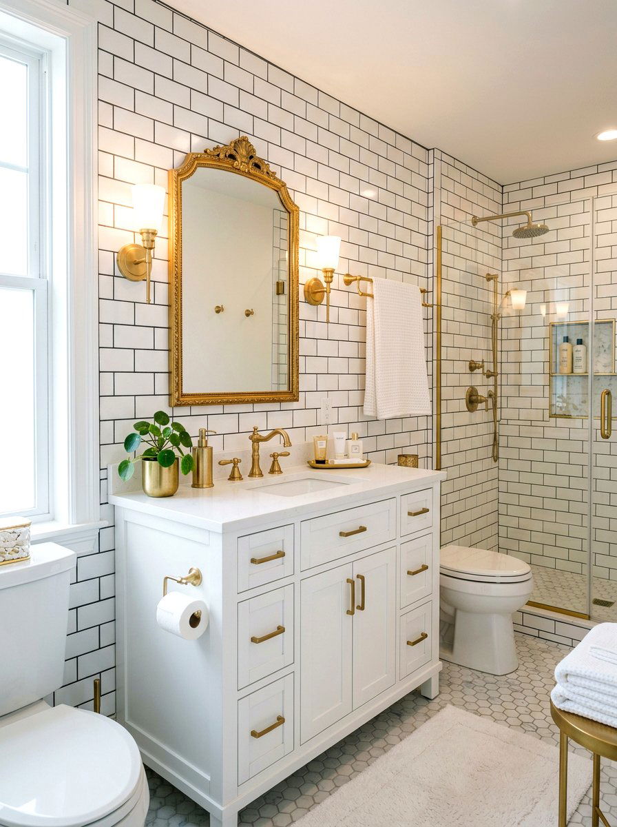 Gold Hardware Dark Grout Bathroom - 30 dark grout bathroom ideas