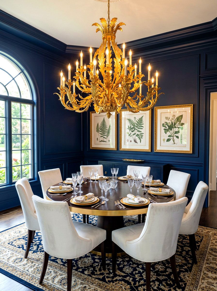 Gold Leaf Dining Chandelier - 30 formal dining room chandelier ideas