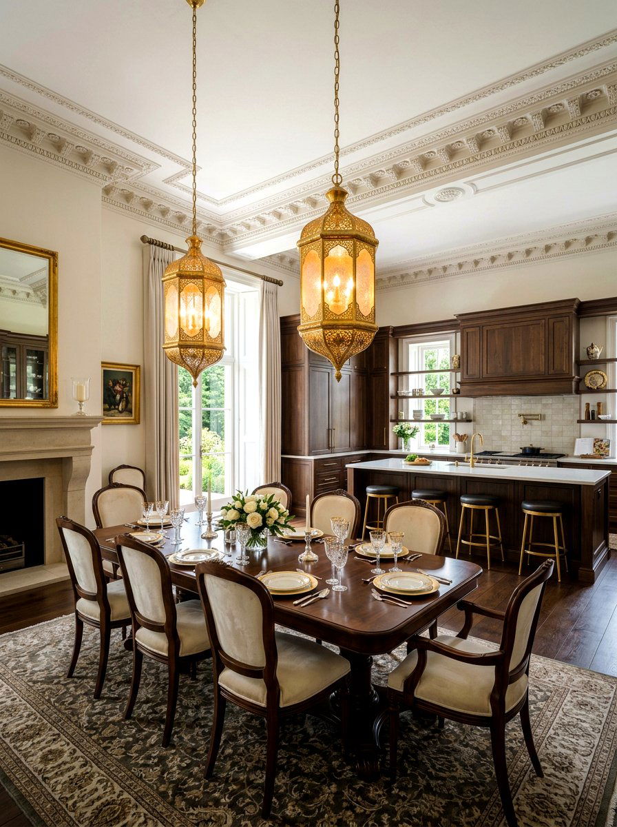 Gold Leaf Lantern - 30 kitchen lantern lighting ideas