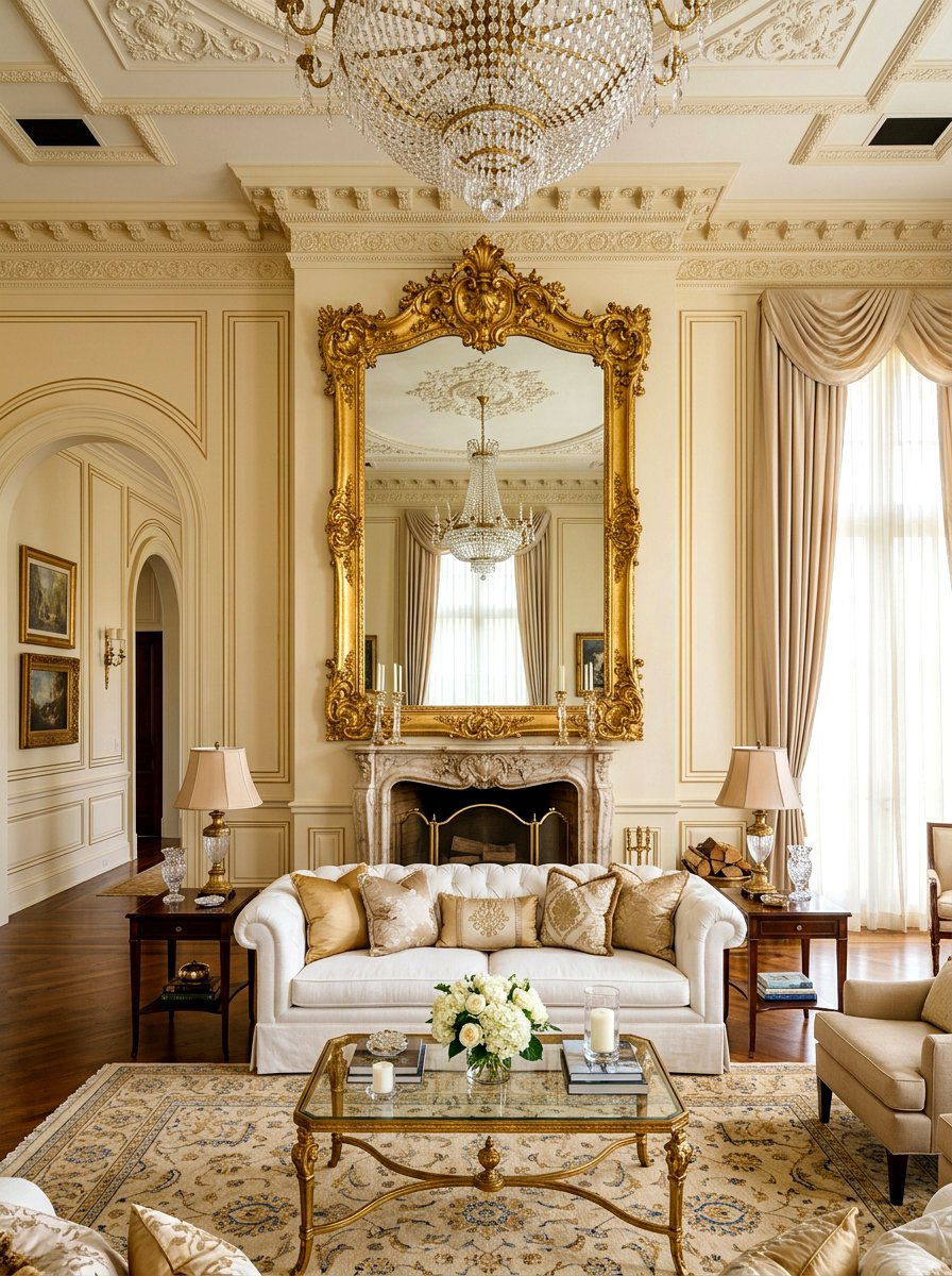 Gold Leaf Mirror Living Room - 30 formal living room ideas
