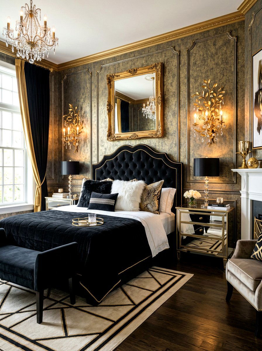 Gold Leaf Sconce - 30 bedside wall sconce ideas