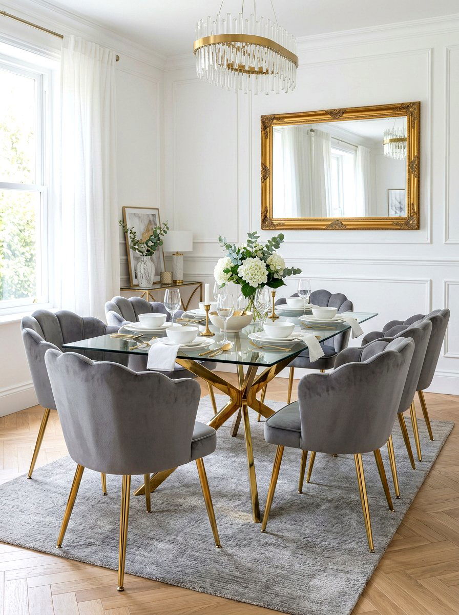 Gold Leg Scalloped Dining Chair - 30 scalloped dining chairs ideas