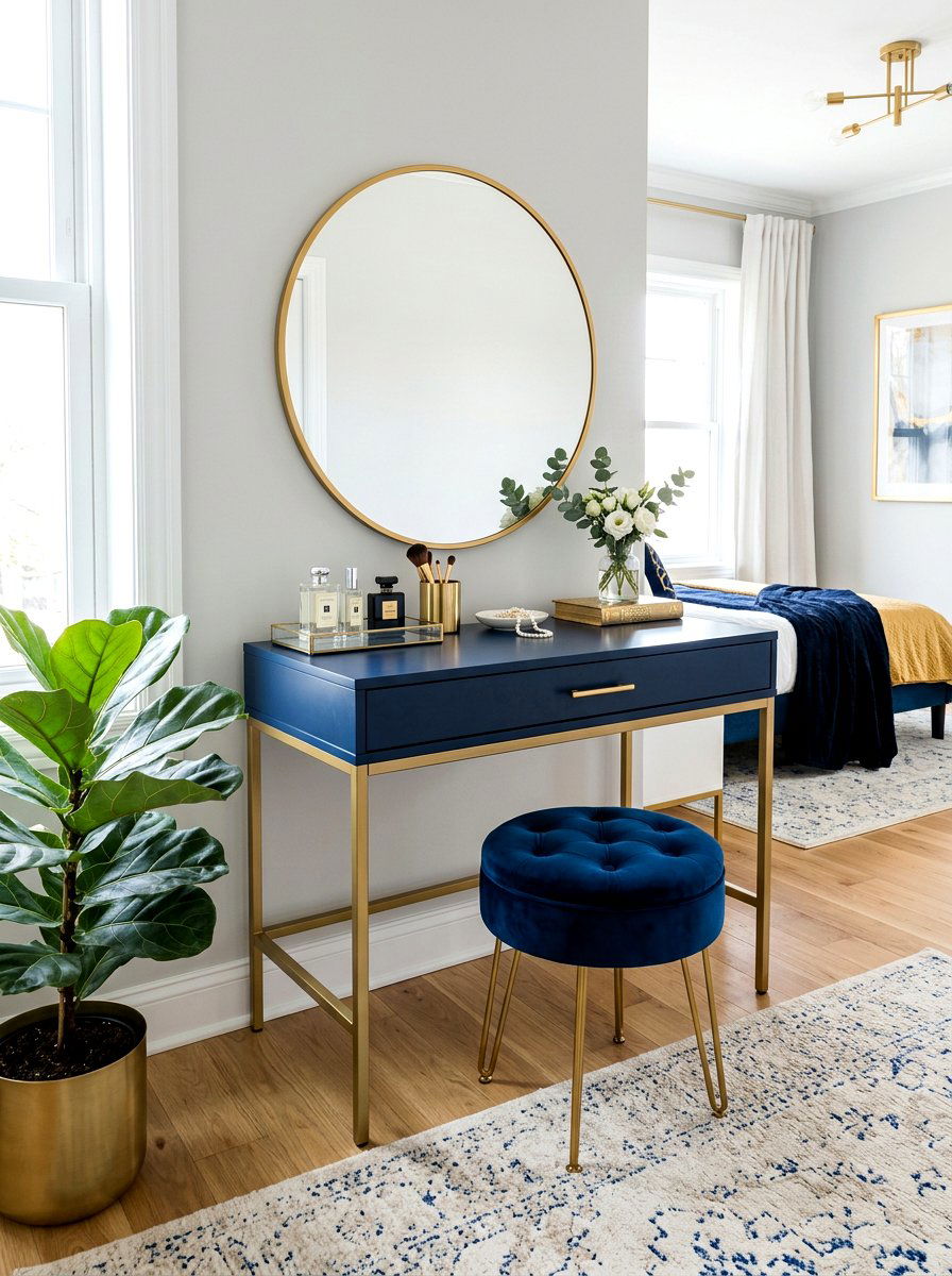Gold Leg Vanity - 30 dressing table ideas