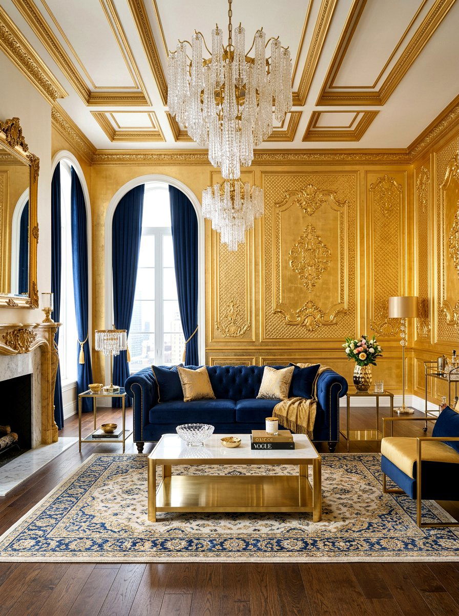 Gold Living Room Decor - 30 jewel tone lounge ideas