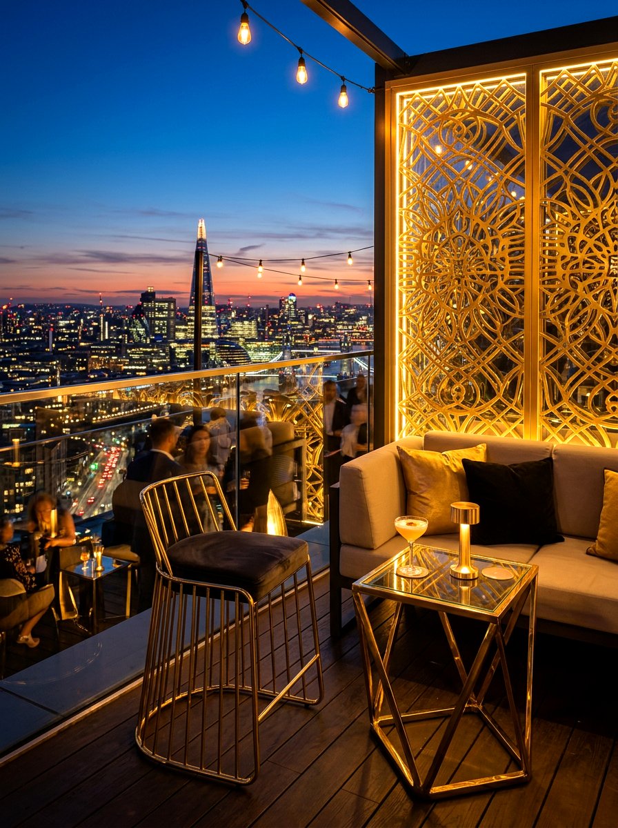 Gold Metal Accent - 30 metal patio furniture ideas